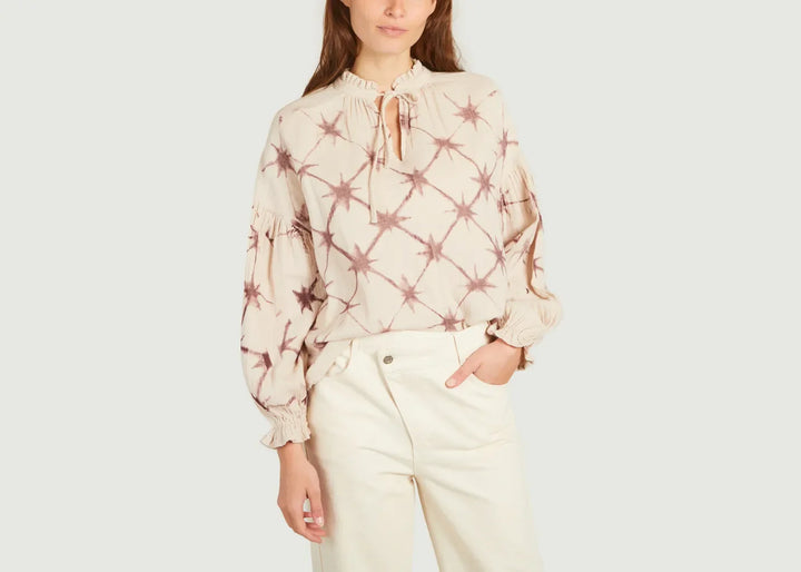 Olivia Woman Blouse - Burgundy Tie Dye