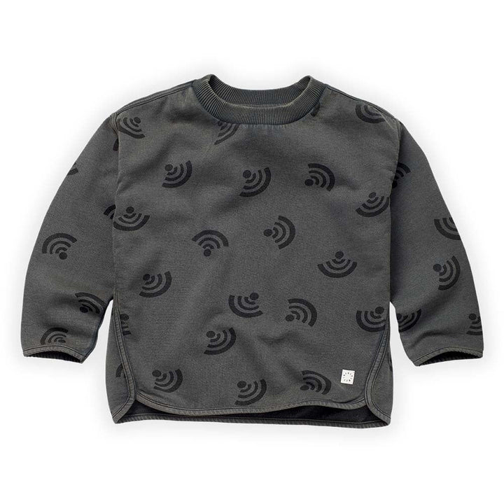 Wifi Print Sweatshirt - Asphalt