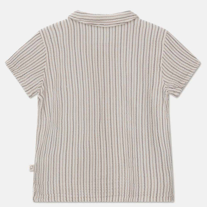 Gauze Stripe Camp Shirt - Ivory