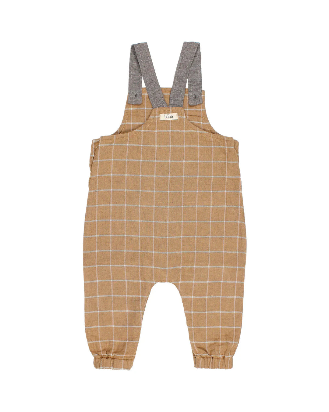 Baby Check Dungaree - Check Amber