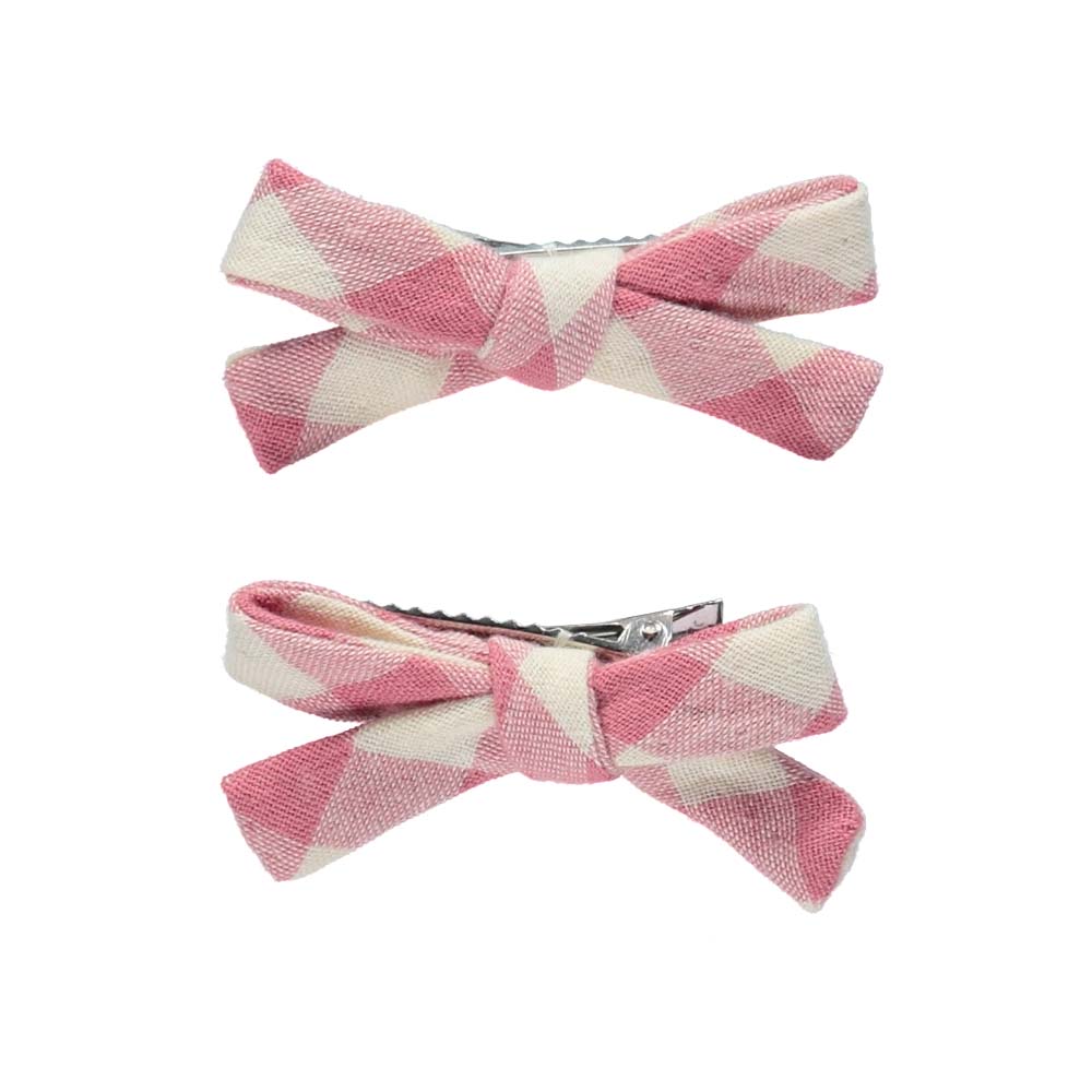 Amelia Pigtail Set - Rose Gingham