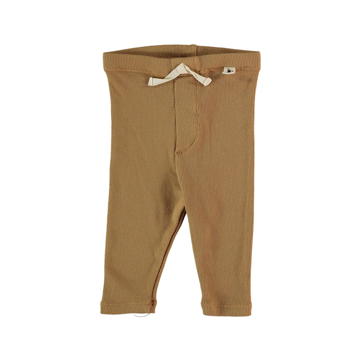 Baby Organic Cotton Ribbed Leggings - Peanut