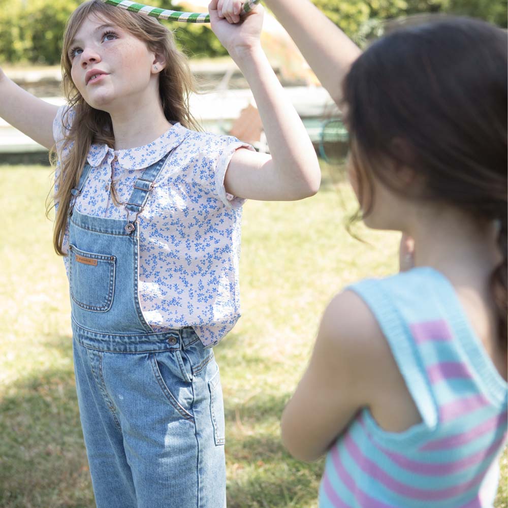 Unisex Dungarees - Washed Light Blue Denim