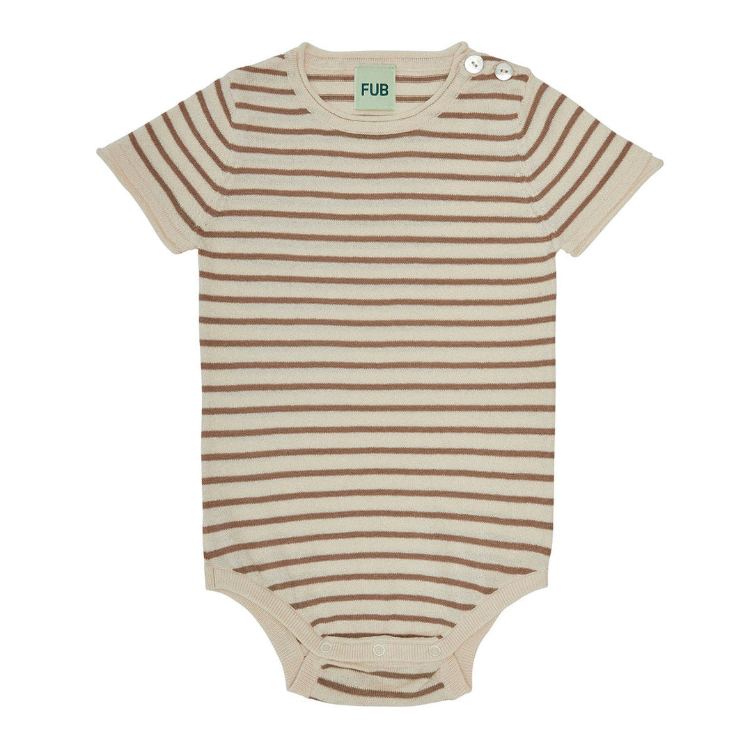 Baby SS Body - Ecru/Camel