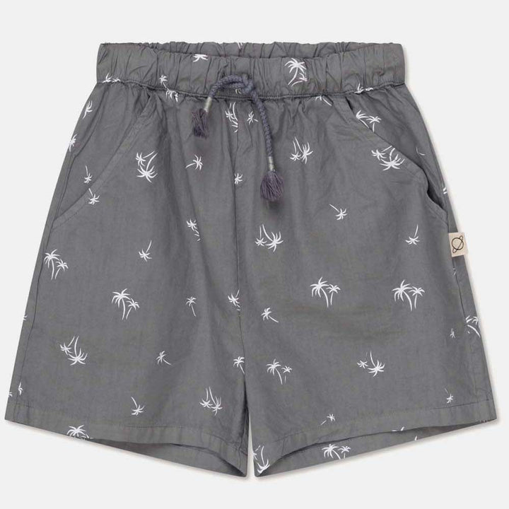 Palm Print Bermuda Shorts - Dark Grey