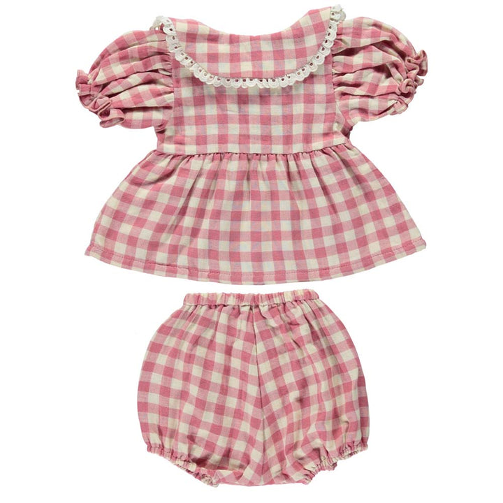 Amelia Baby Set - Rose Gingham