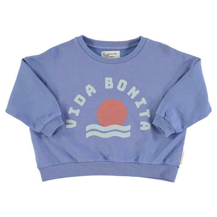 Unisex Sweatshirt - Blue "Vida Bonita" Print