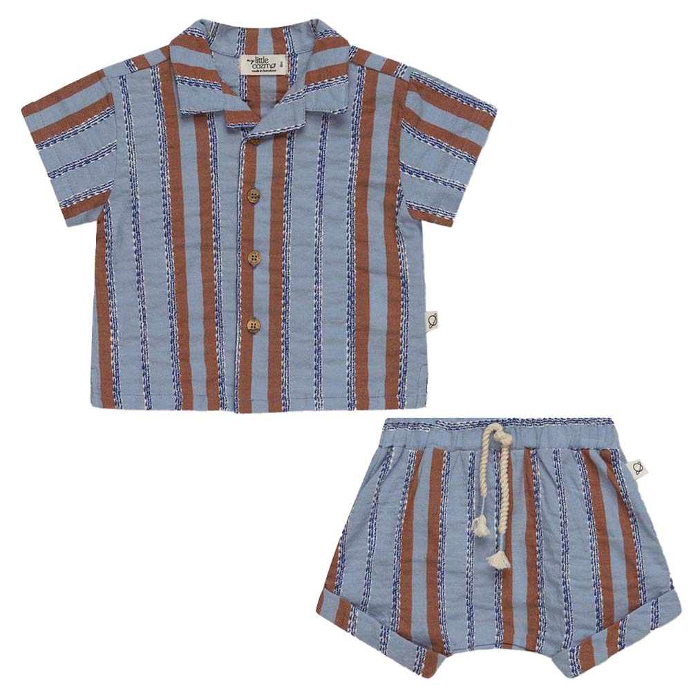 Striped Denim Baby Set - Unique