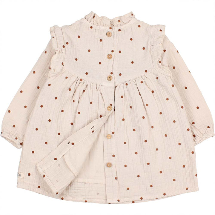 Baby Polka Dots Dress - Sand