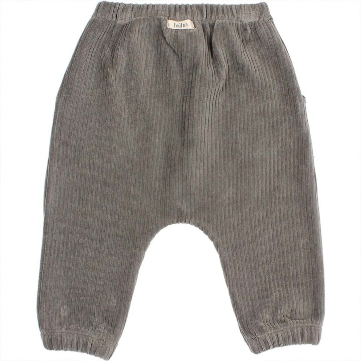 Baby Knit Velour Pants - Elephant