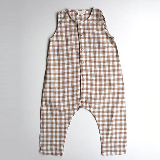 The Gingham Playsuit - Bronze Gingham