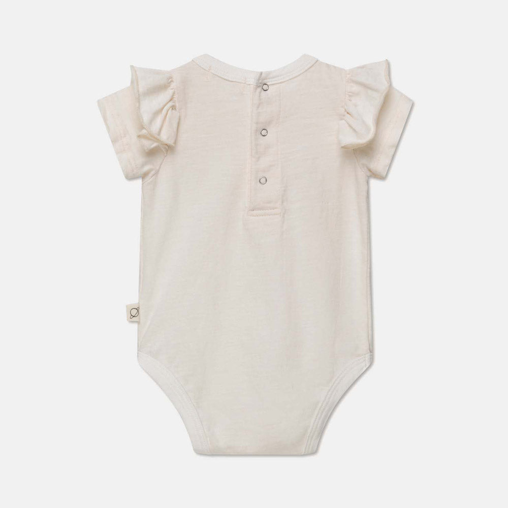 Slub Ruffle Baby Bodysuit - Ivory