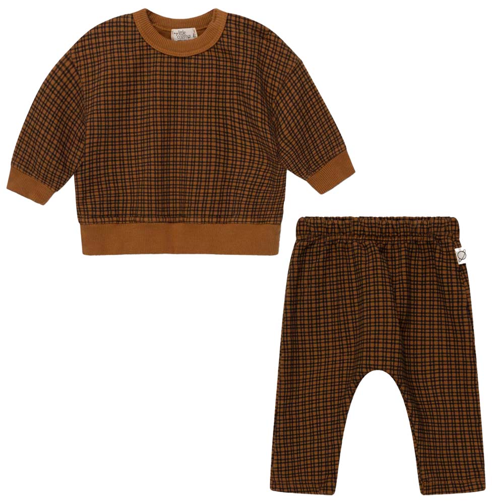 Organic Gingham Baby Sweatshirt & Leggings - OIl