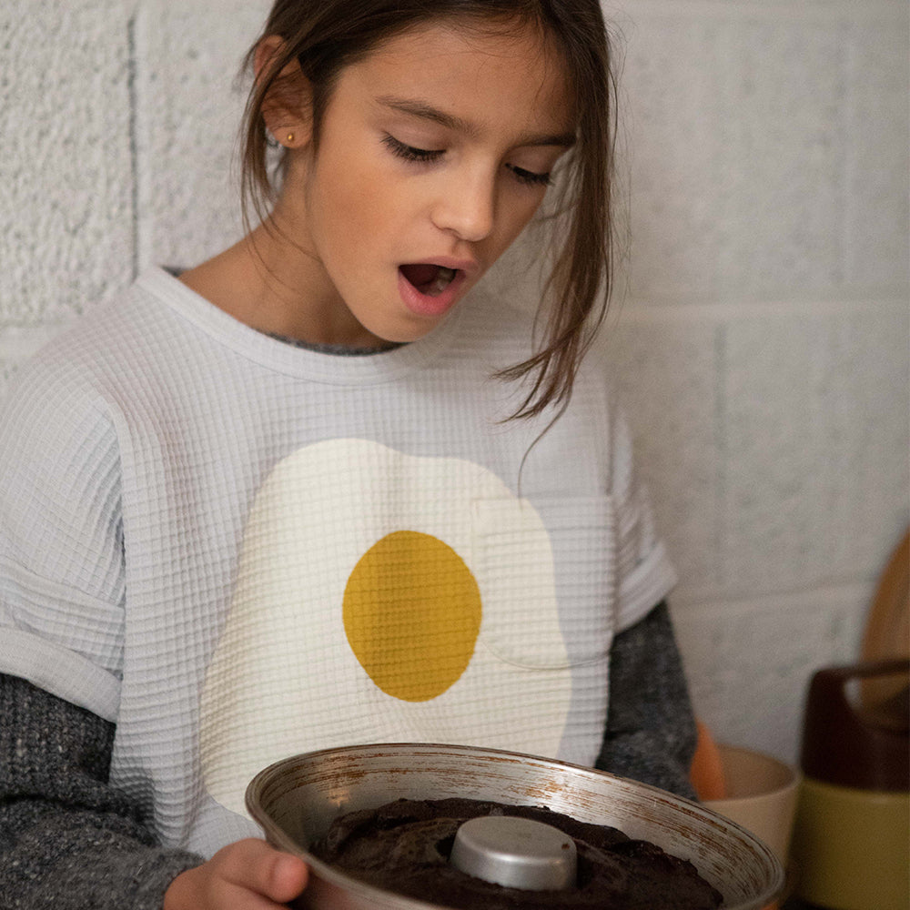 Baby Honeycomb T-Shirt - Light Grey w/ Egg Print