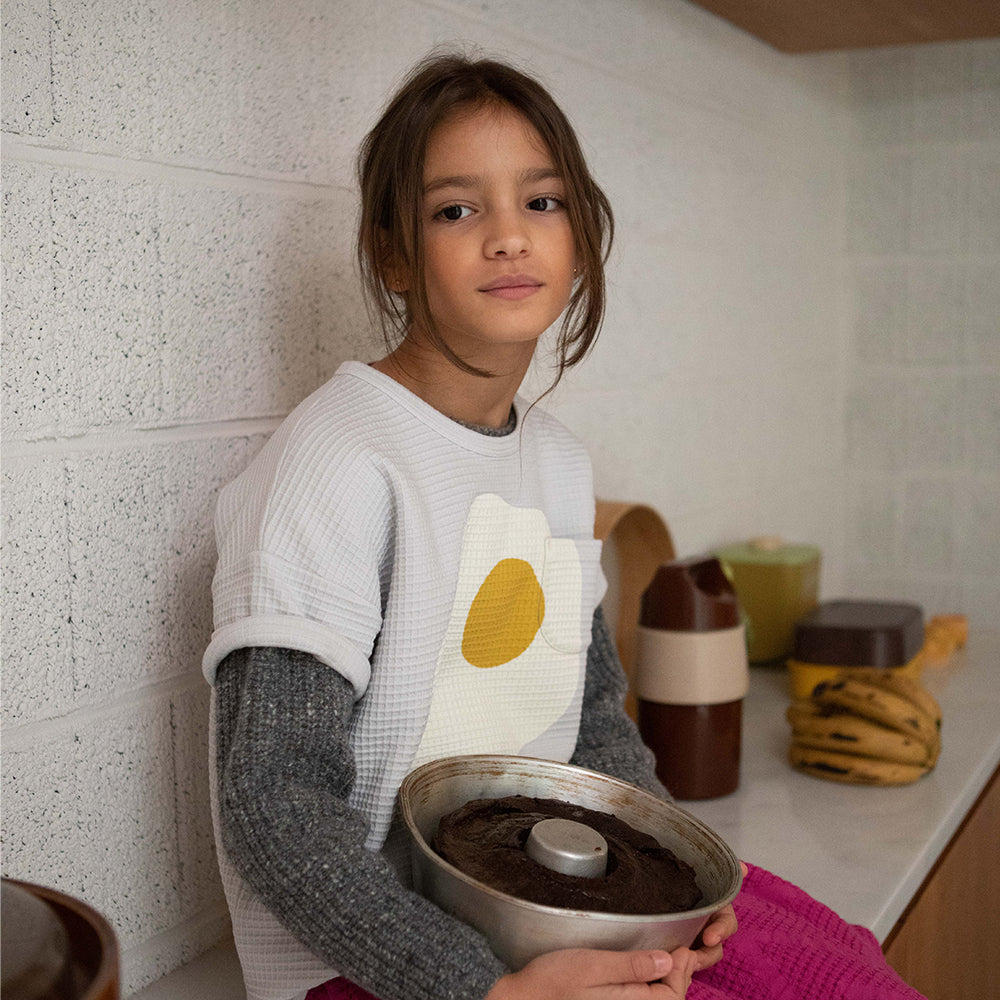 Baby Honeycomb T-Shirt - Light Grey w/ Egg Print