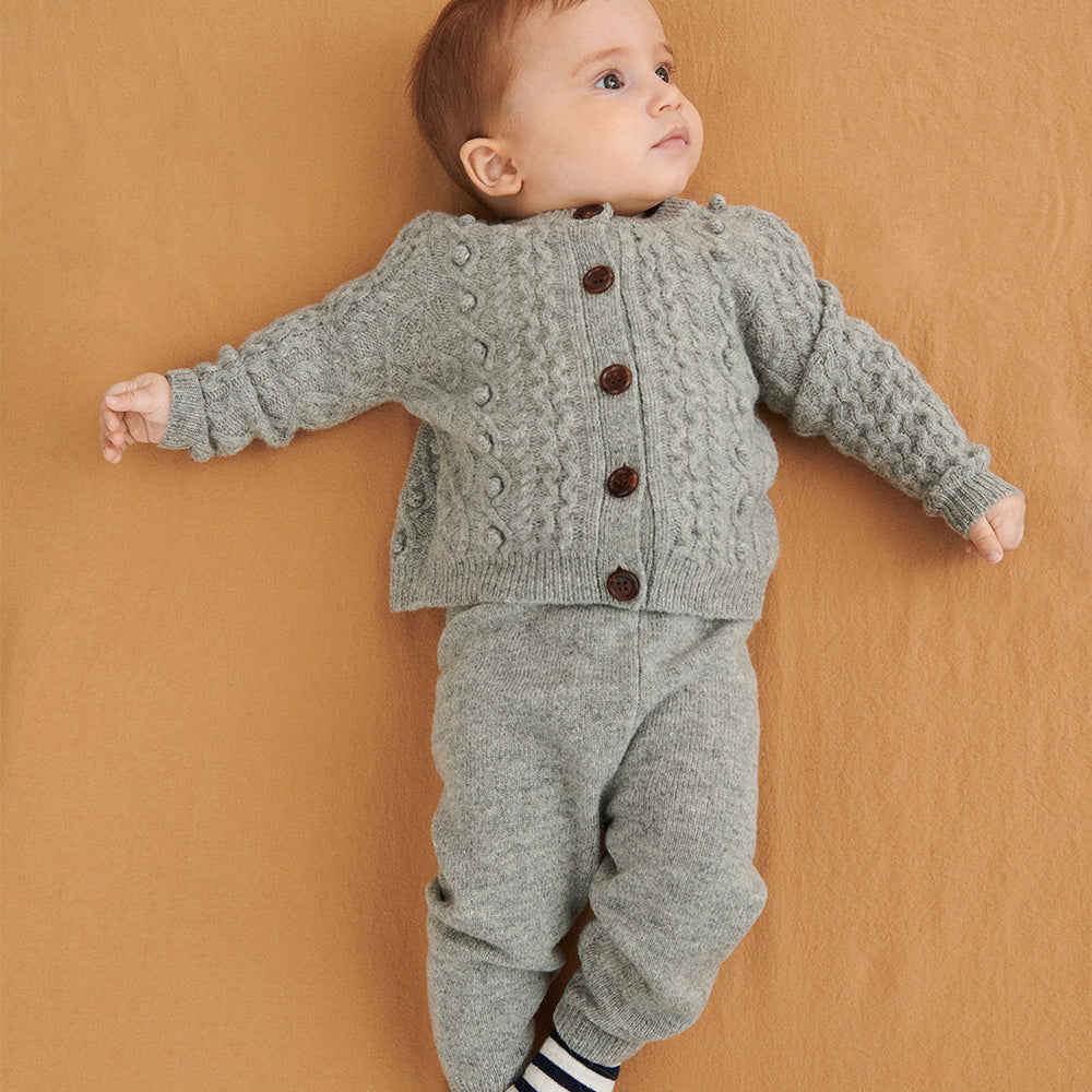 Baby Lambswool Pants - Grey Melange