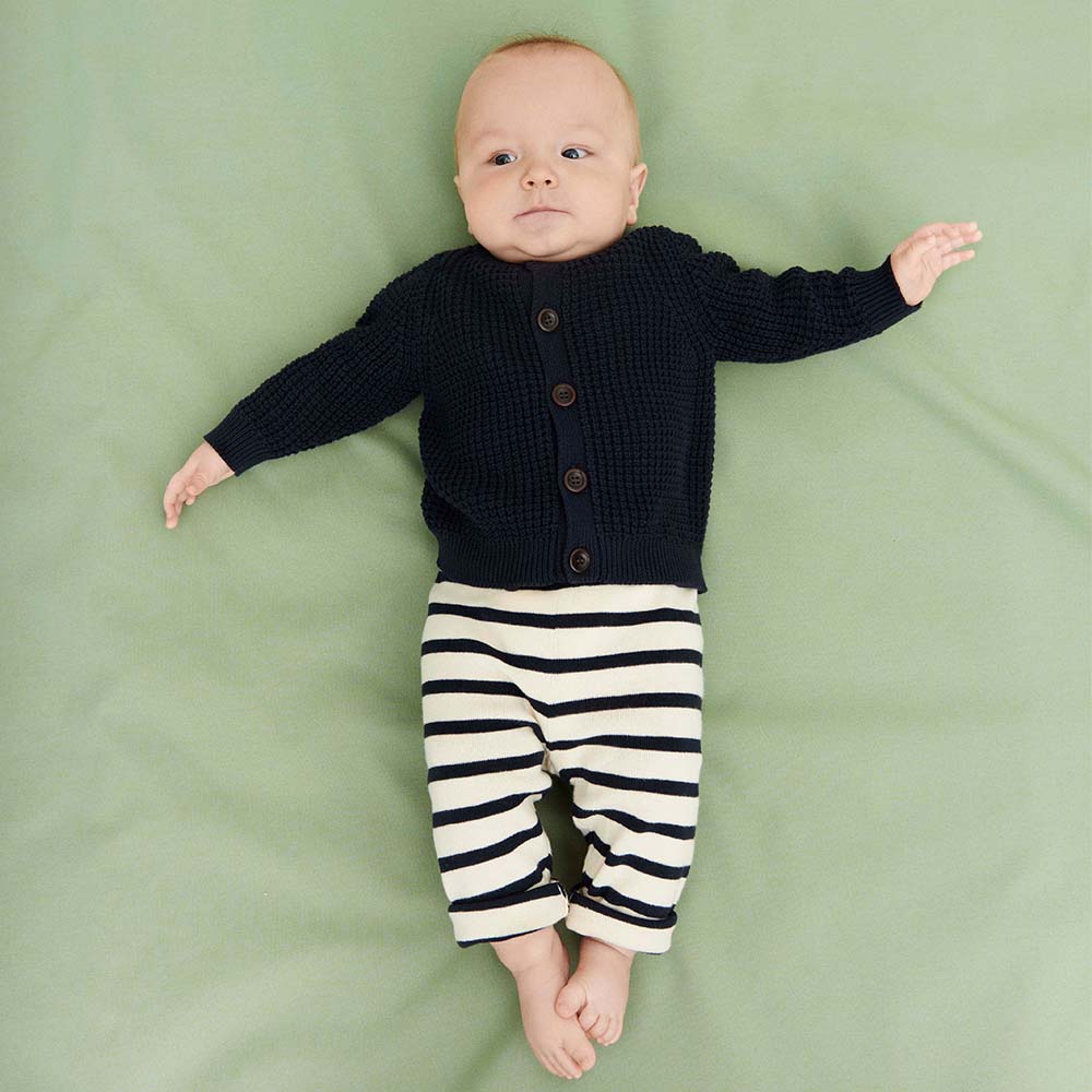 Baby Rib Cardigan - Dark Navy