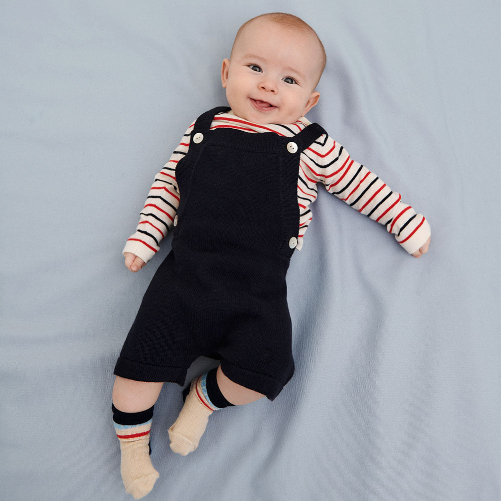 Baby Short Overalls - Dark Navy