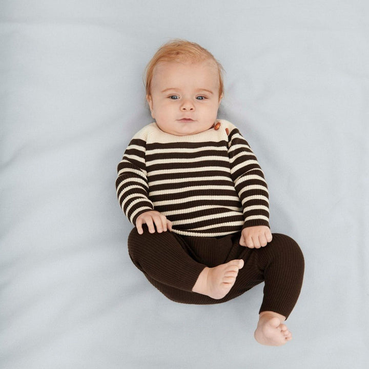 Baby Sweater - Ecru/Dark Navy