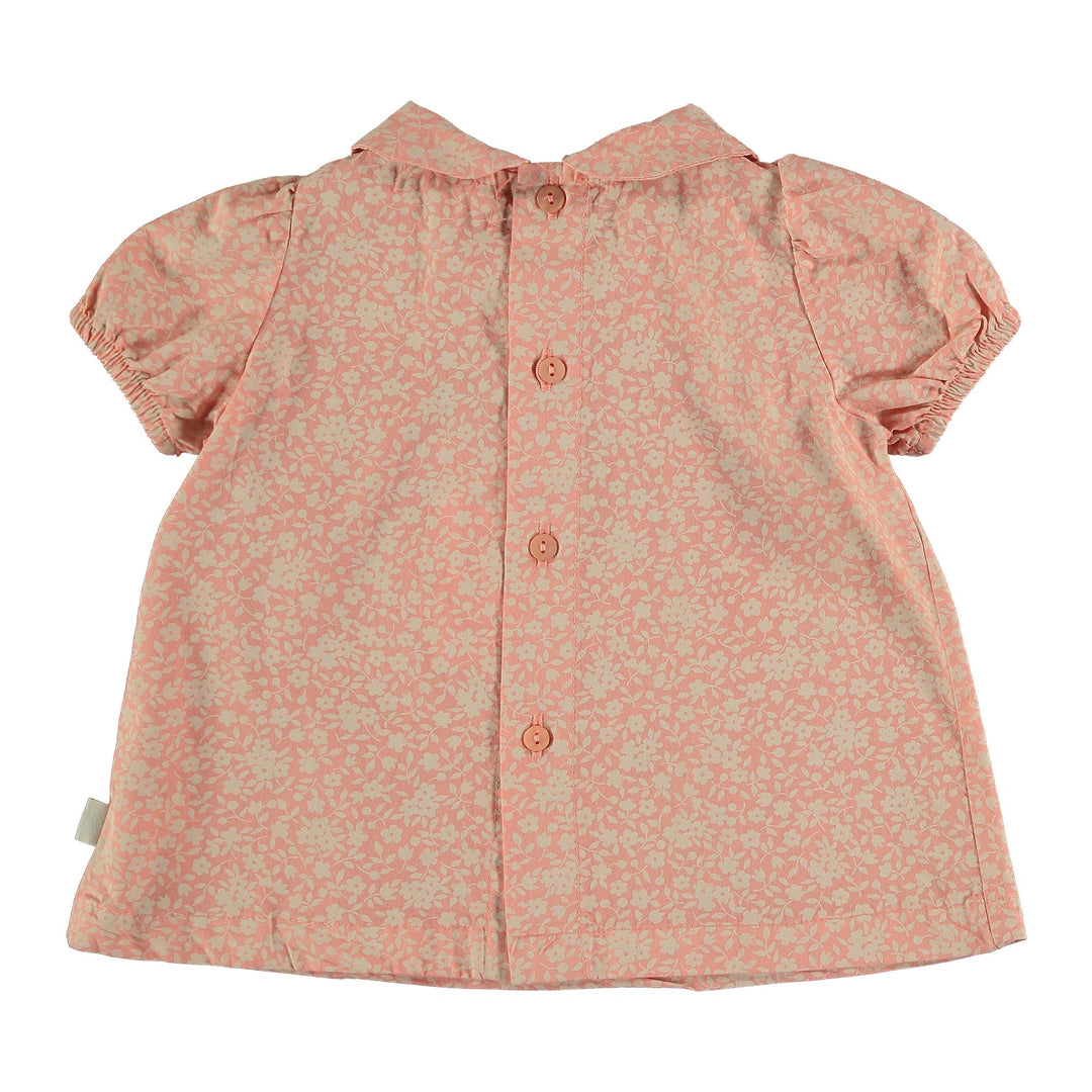 Organic Cotton Floral Dress & Bloomers - Peach