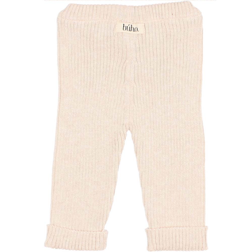 Newborn Sweater Knit Legging with Cuff - Cream Pink