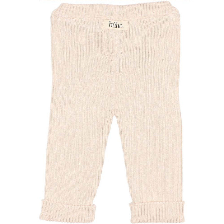 Newborn Sweater Knit Legging with Cuff - Cream Pink