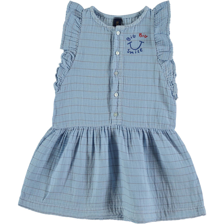 Dress Frill Stripes Smile - Light Blue