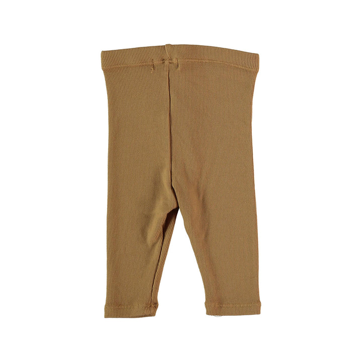 Baby Organic Cotton Ribbed Leggings - Peanut