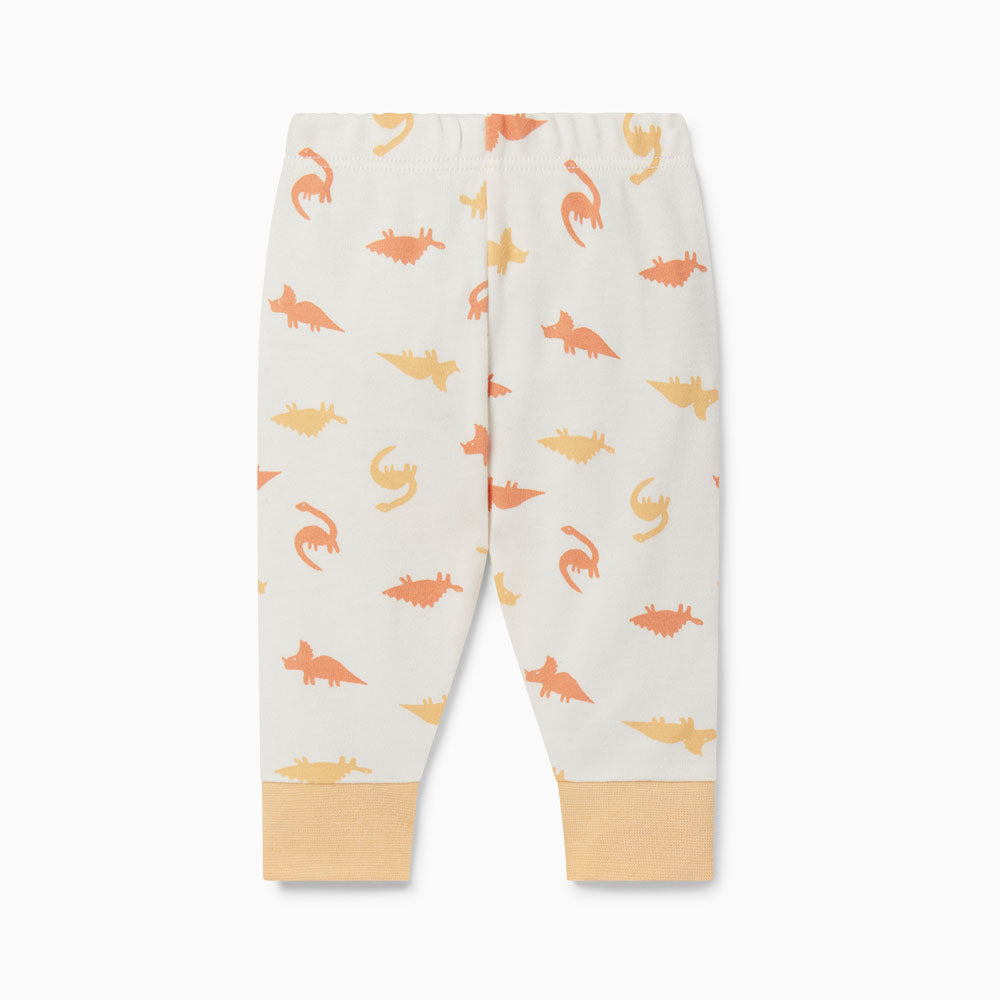 Dino Short Sleeve Pajamas - Orange Dino