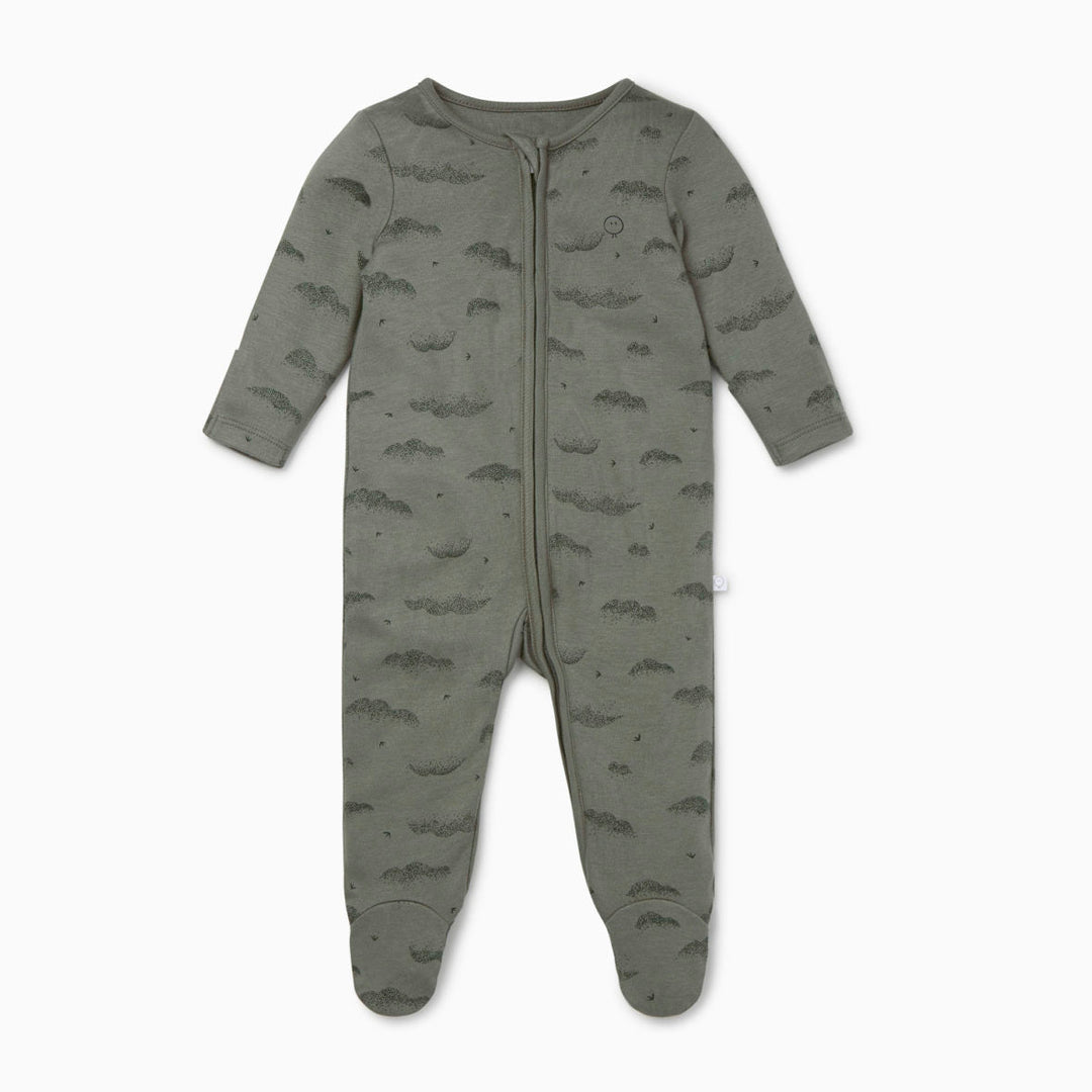 Zip-Up Sleepsuit - Khaki Cloud