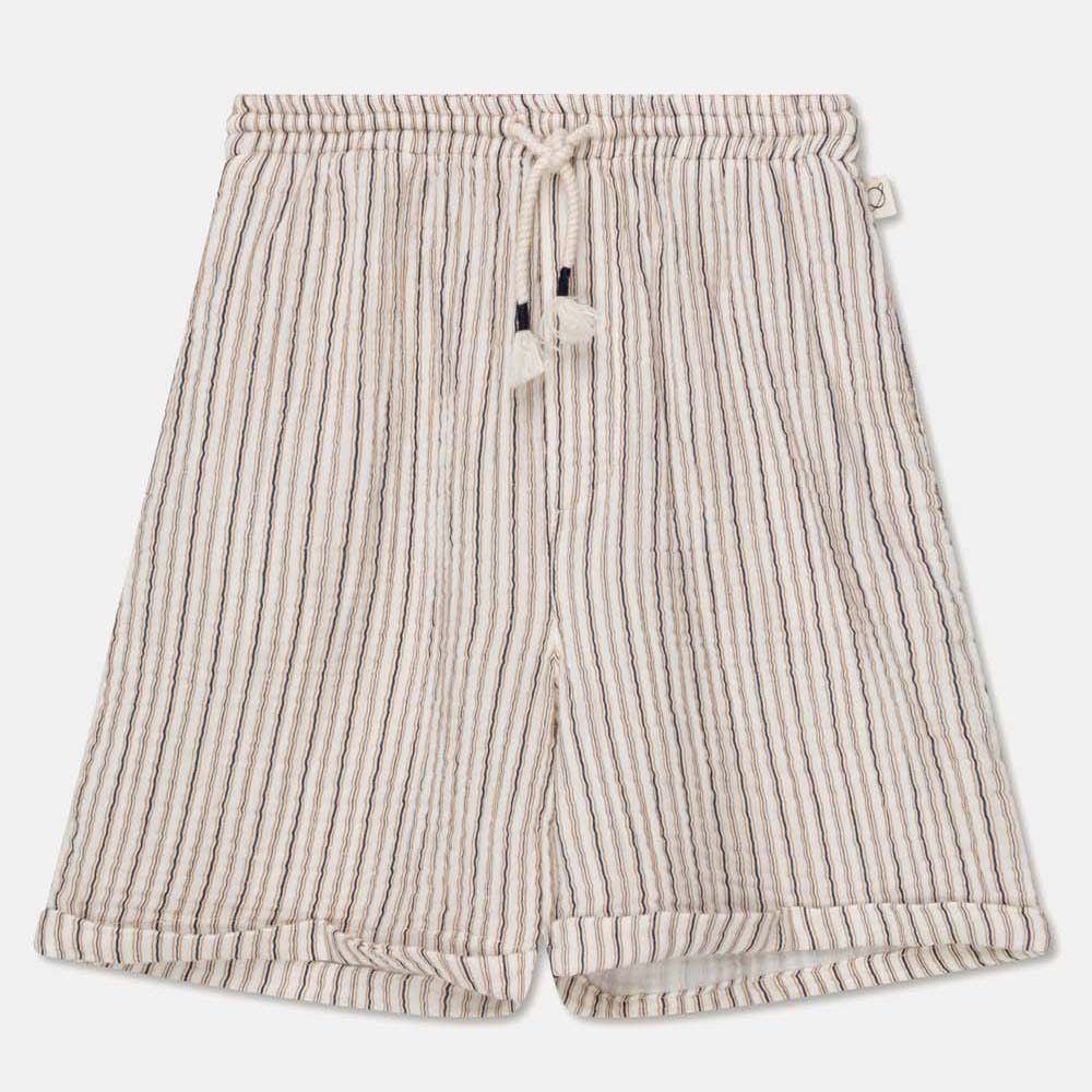 Gauze Stripe Bermuda Shorts - Ivory