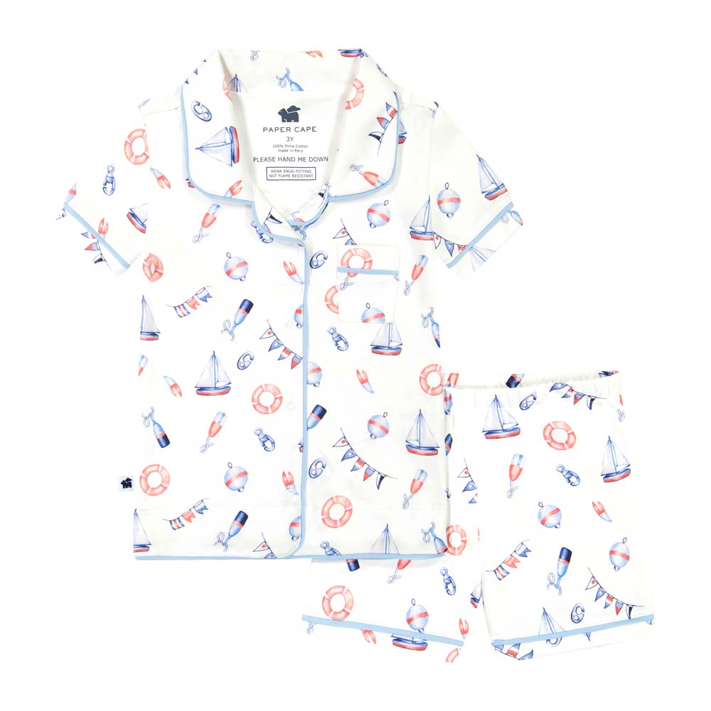 Short Sleeve Classic PJs - Nautical Print