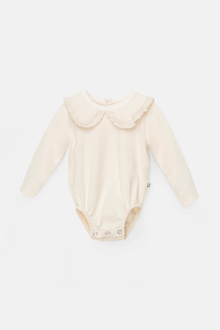 Organic Baby Collar Bodysuit - Ivory