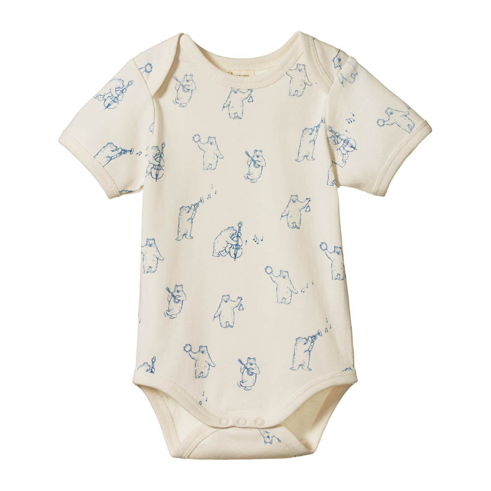 Short Sleeve Bodysuit - Bluegrass Bears Print