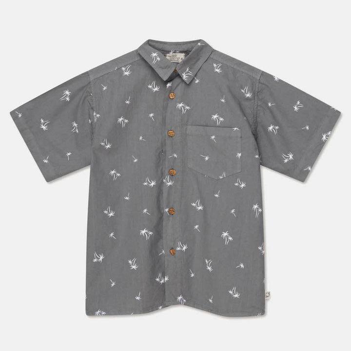 Palm Print Shirt - Dark Grey