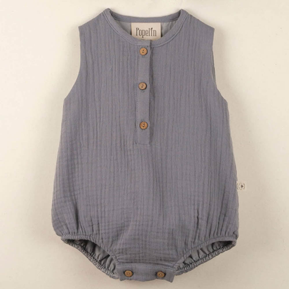 Greyish-Blue Organic Playsuit