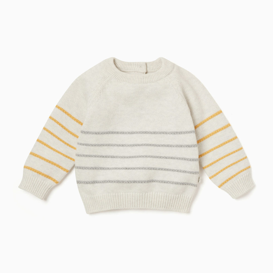 Knitted Stripe Jumper - Ecru Stripe