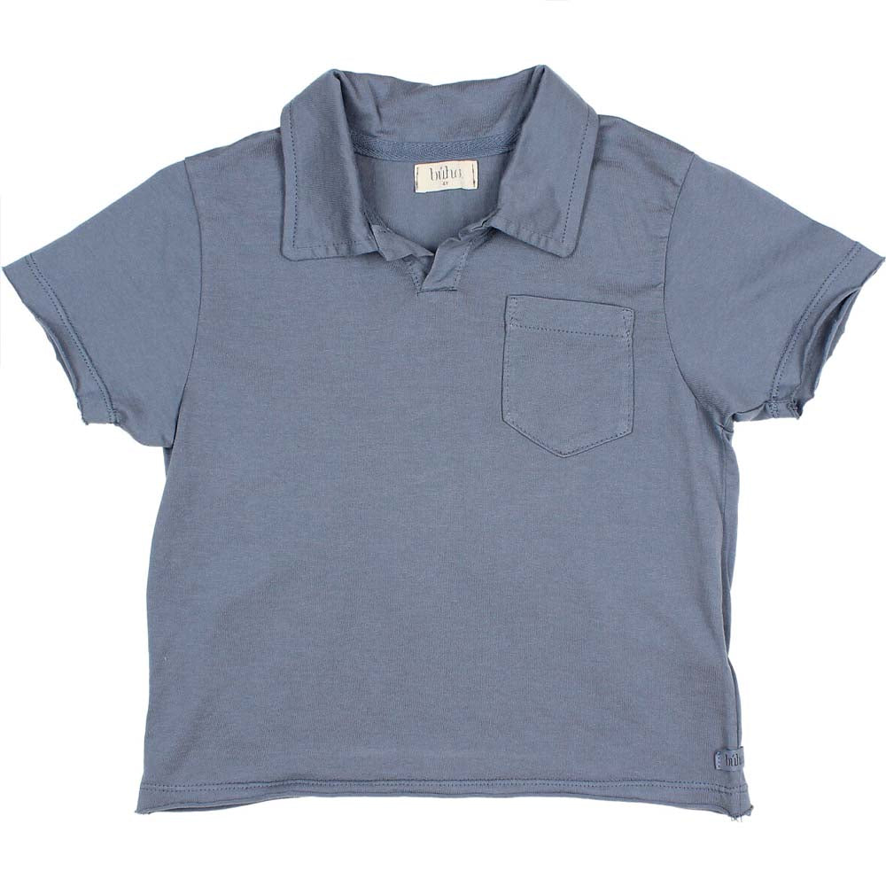 Polo Tee Shirt with Pocket - Blue