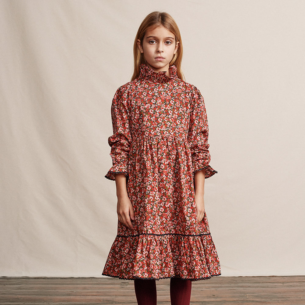 Laura Dress - Crimson Floral