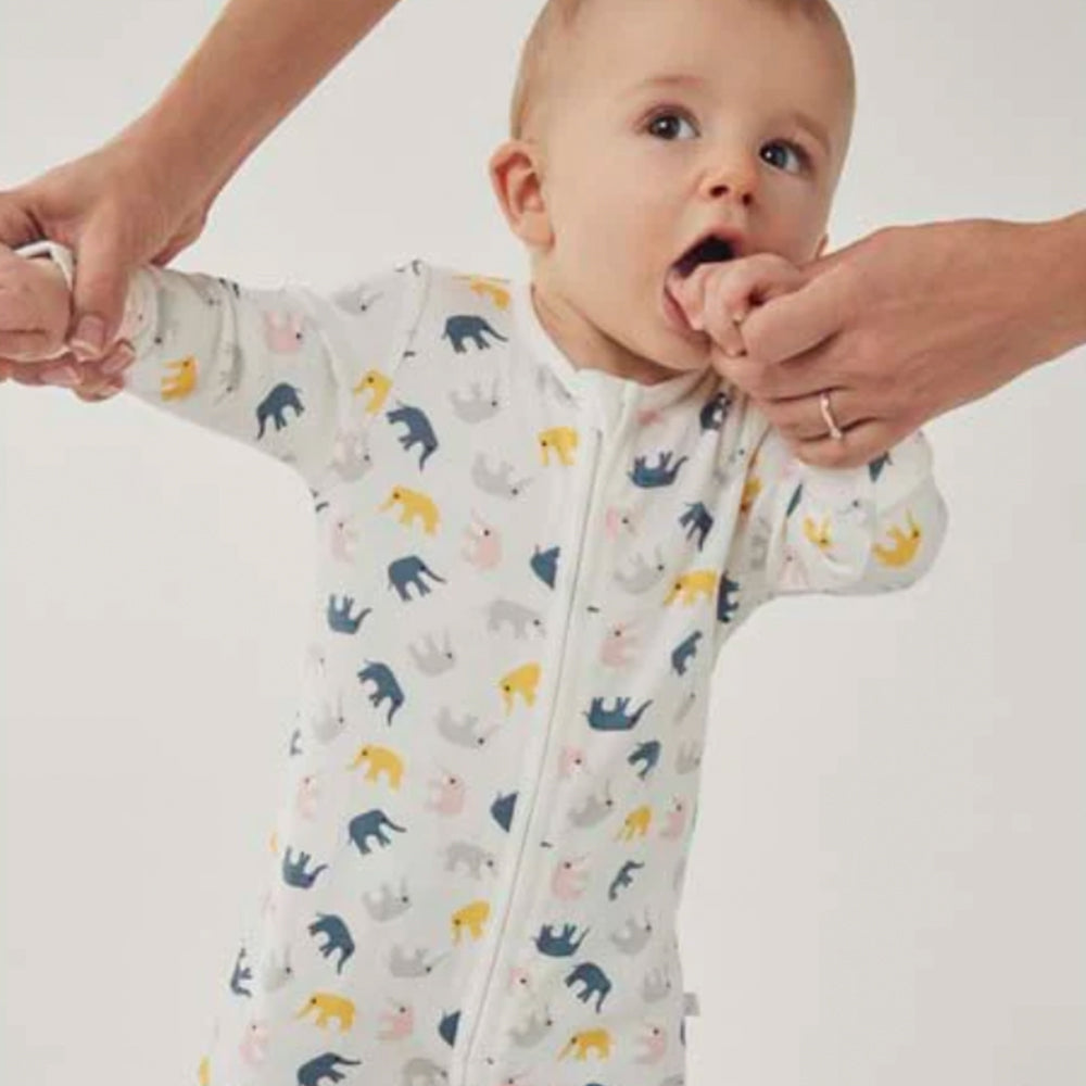 Little Elephant Zip-Up Sleepsuit - Elephant