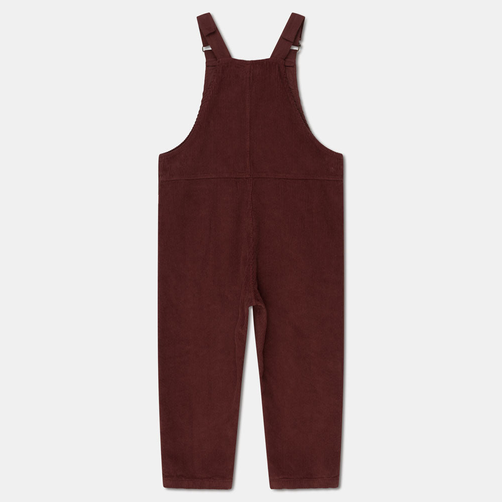 Organic Corduroy Kids Overalls - Garnet