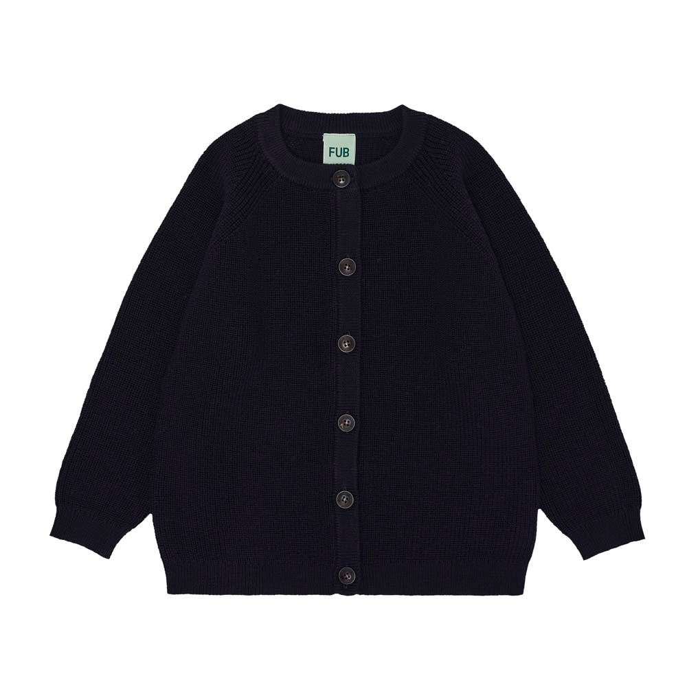 Merino Rib Cardigan - Dark Navy