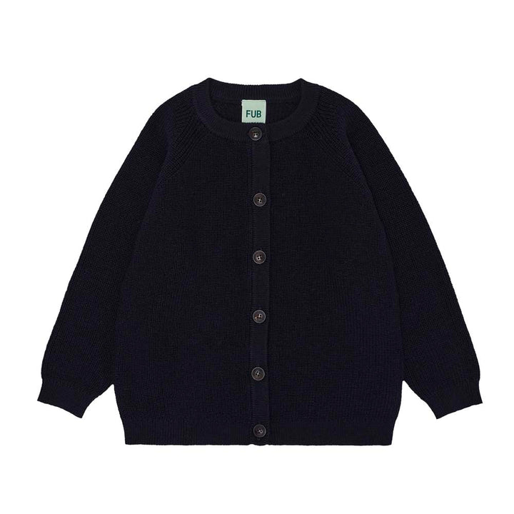 Merino Rib Cardigan - Dark Navy