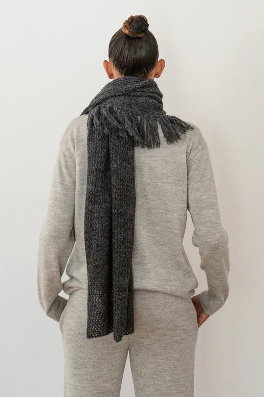 Mesh Scarf Woman - Charcoal