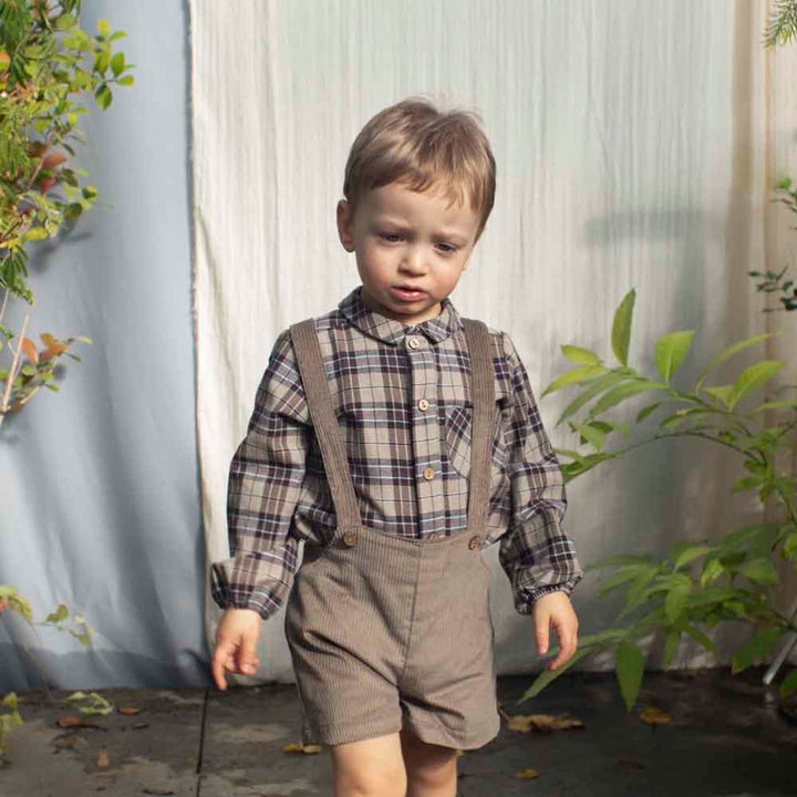 Shirt Plaid Romper Suit