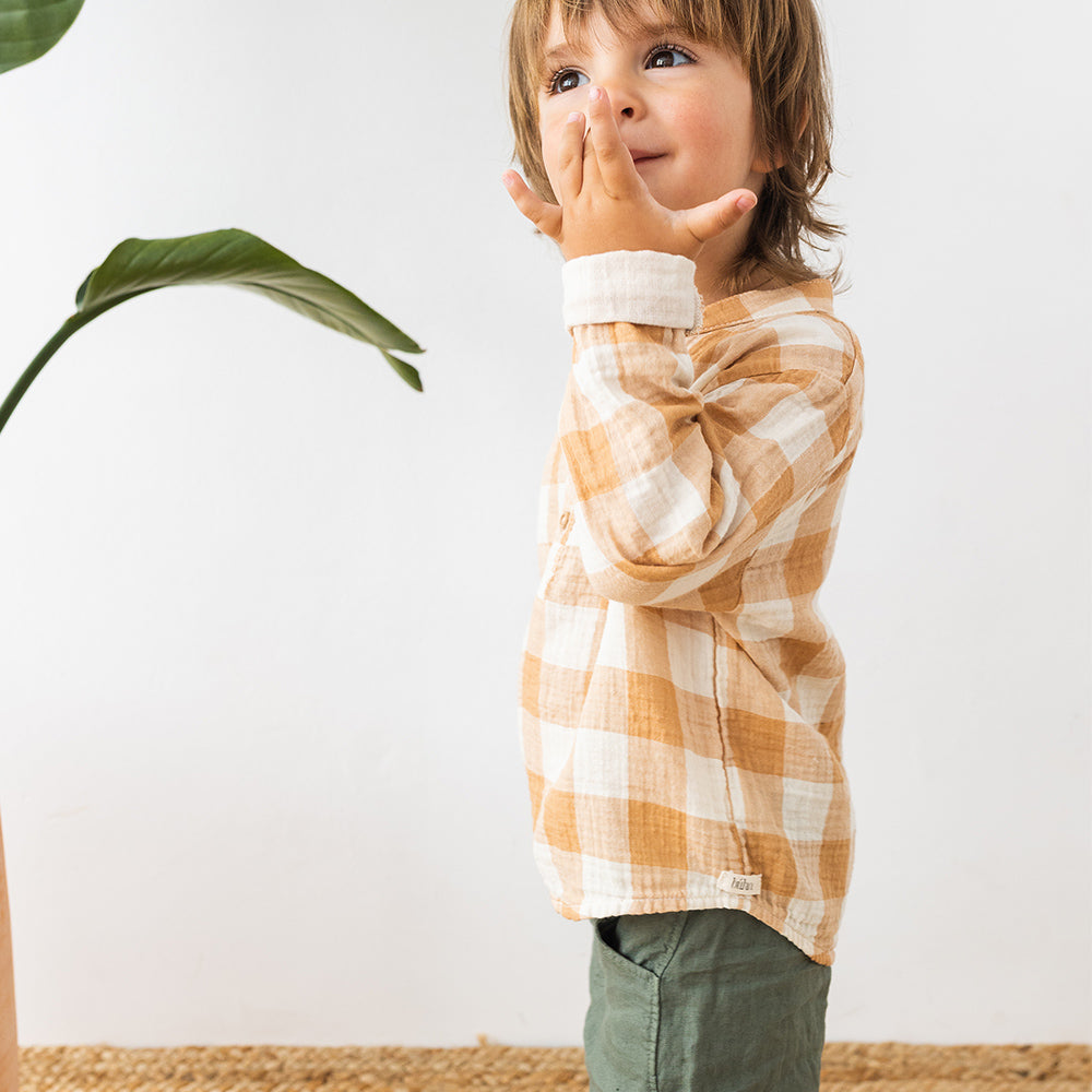 Gingham Shirt - Caramel