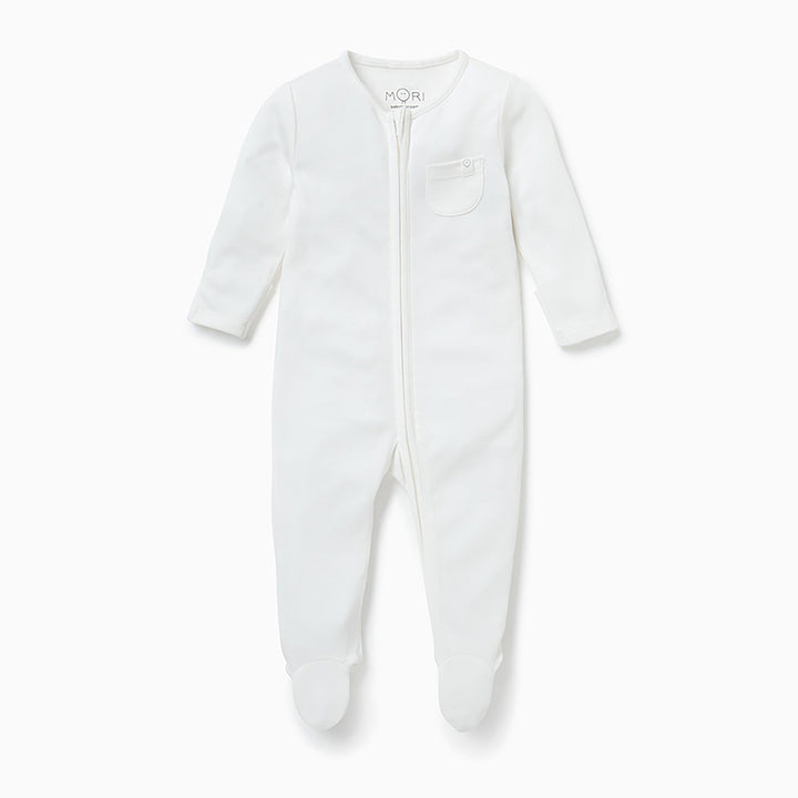 Zip-Up Sleepsuit - White