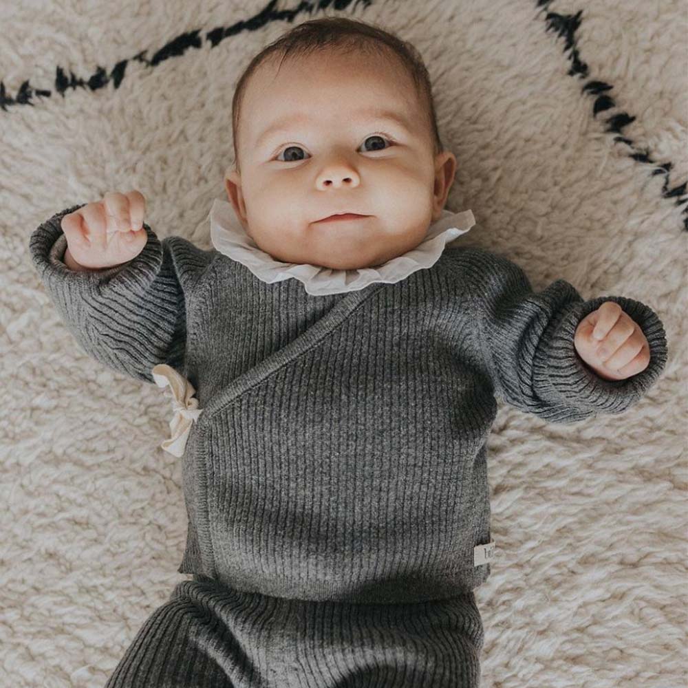 Newborn Crossed Cardigan - Ecru