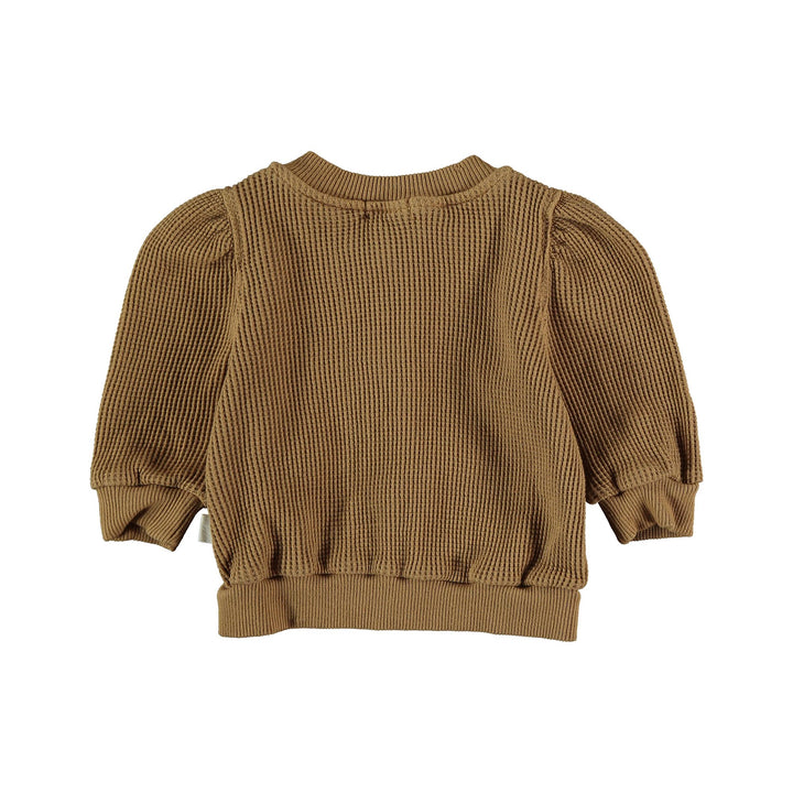 Baby Organic Cotton Waffled Cardigan - Peanut