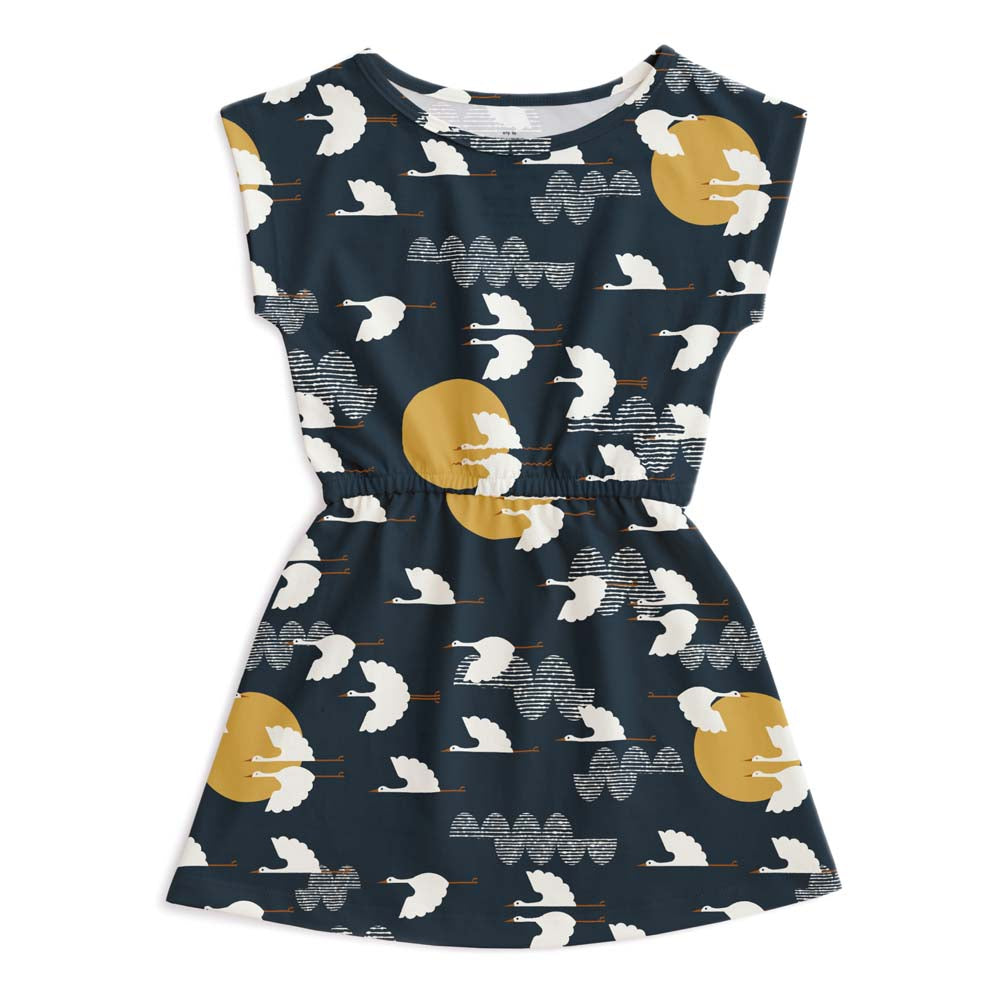 Sierra Dress - Cranes Night Sky